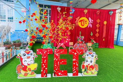 Xuân đã về với Trường Mầm non Chồi Non trong sắc cờ hoa rực rỡ và tiếng cười trong veo của các con💕